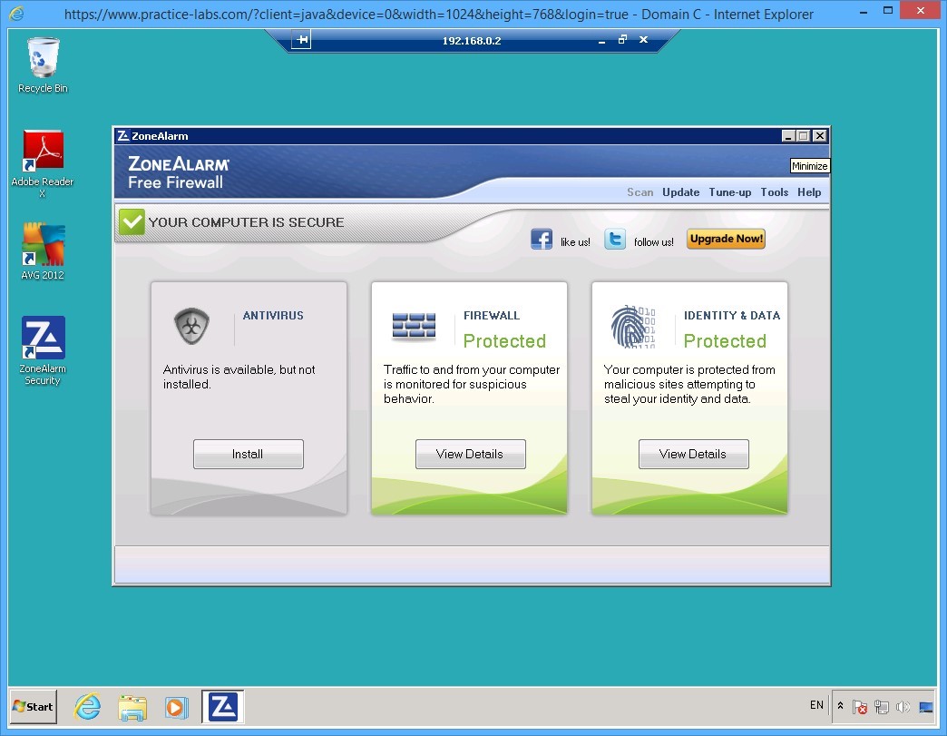 Practice Labs screenshot.